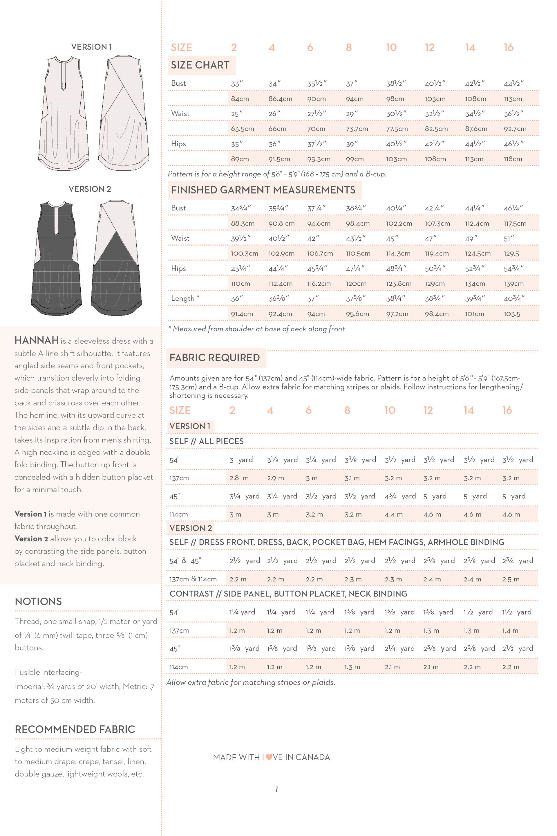 Hannah Dress PDF - Victory Patterns
