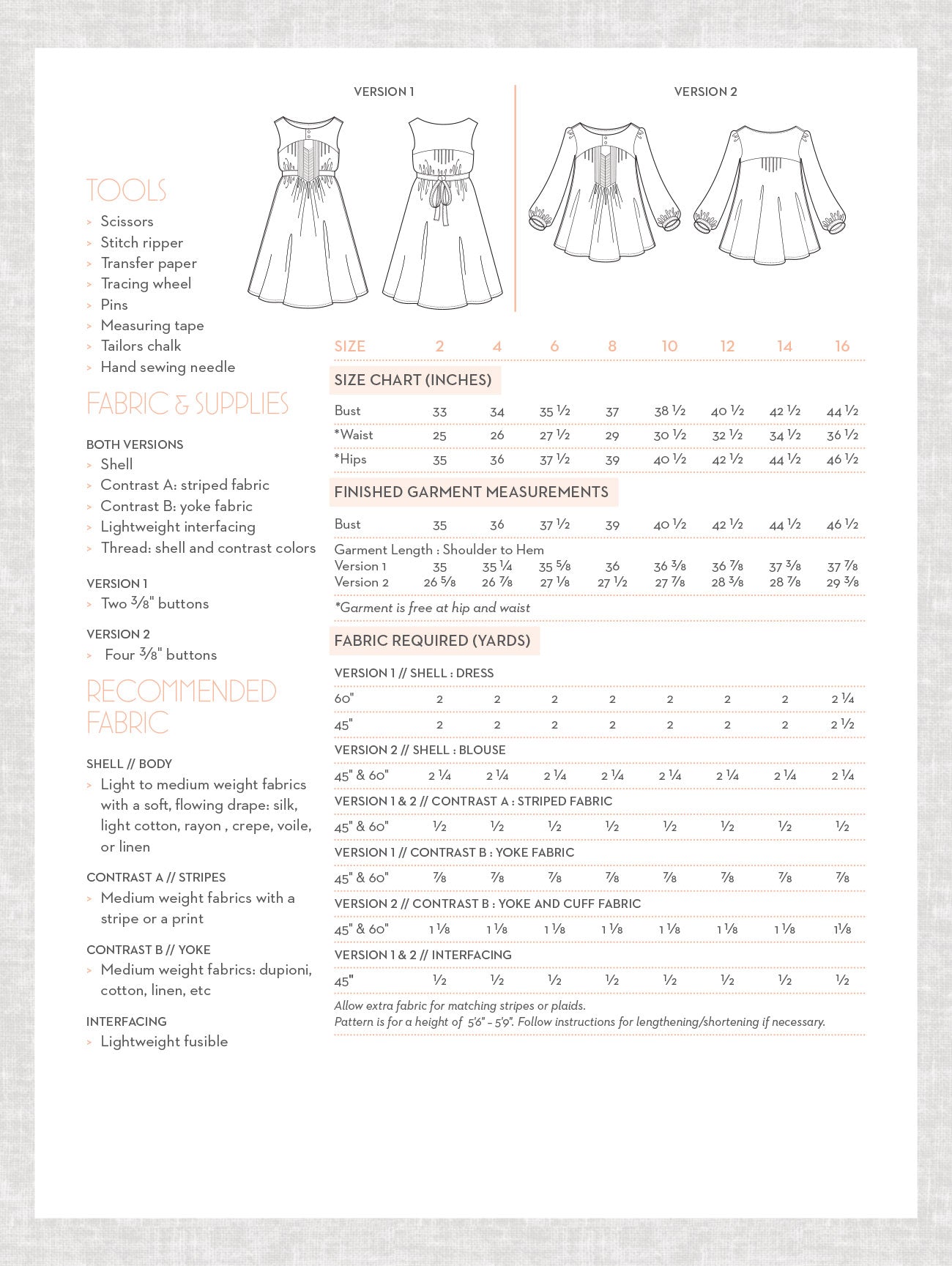 Anouk Dress & Tunic - Paper - Victory Patterns