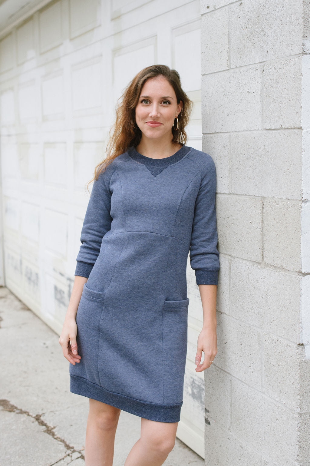 sweater dress with pockets V-Neck Sleeveless Dark Green / M dress measures 35 in length Fantaslook Long Sleeve Womens Dresses
