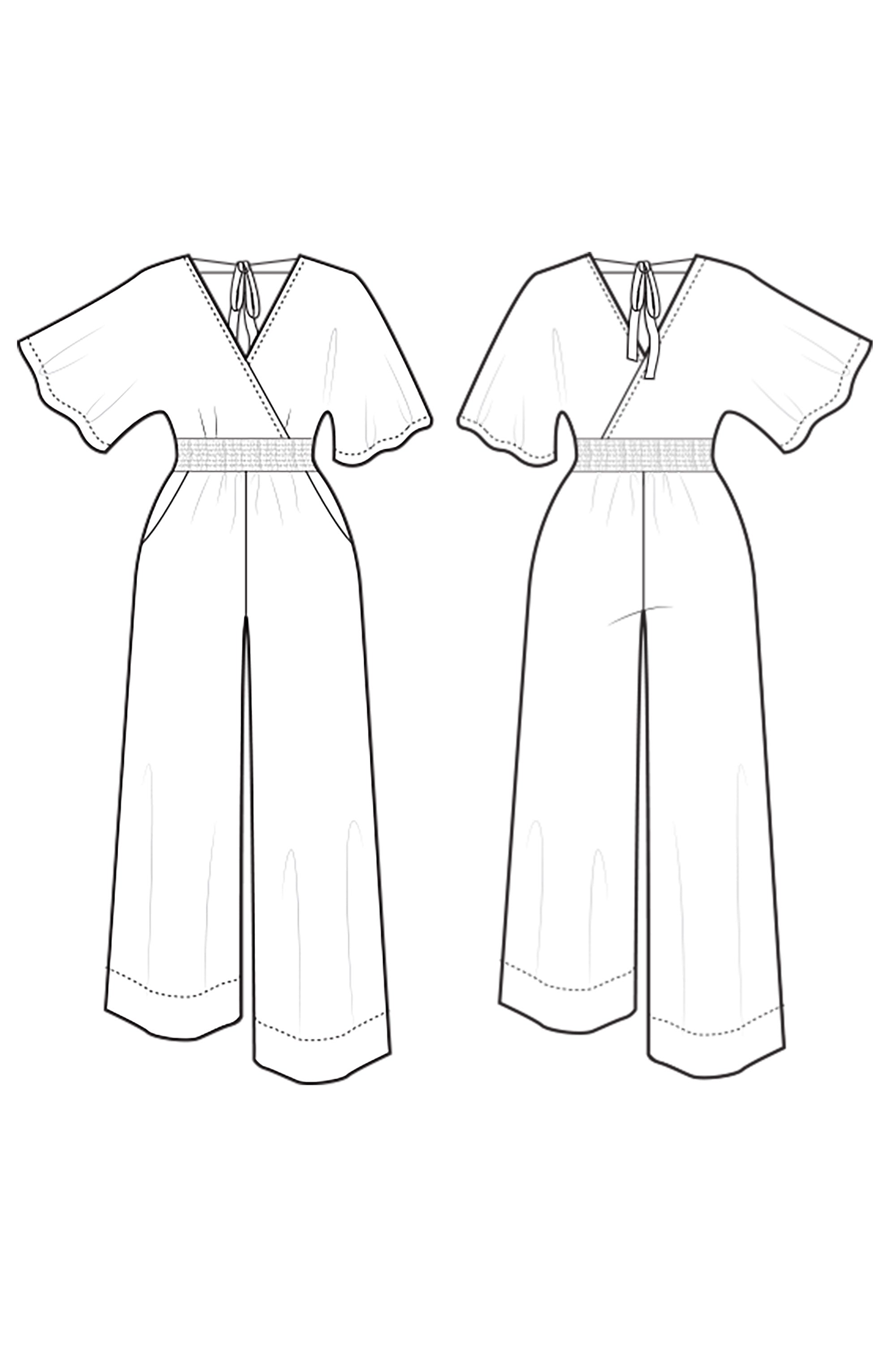 Vector Woman V Neck Jumpsuit Technical Drawing Sleeveless Jersey Jumpsuit  With Opened Back Fashion Cad Straight Wide Legs Jumpsuit Template Flat  Sketch Jersey Or Woven Fabric Jumpsuit White Stock Illustration - Download