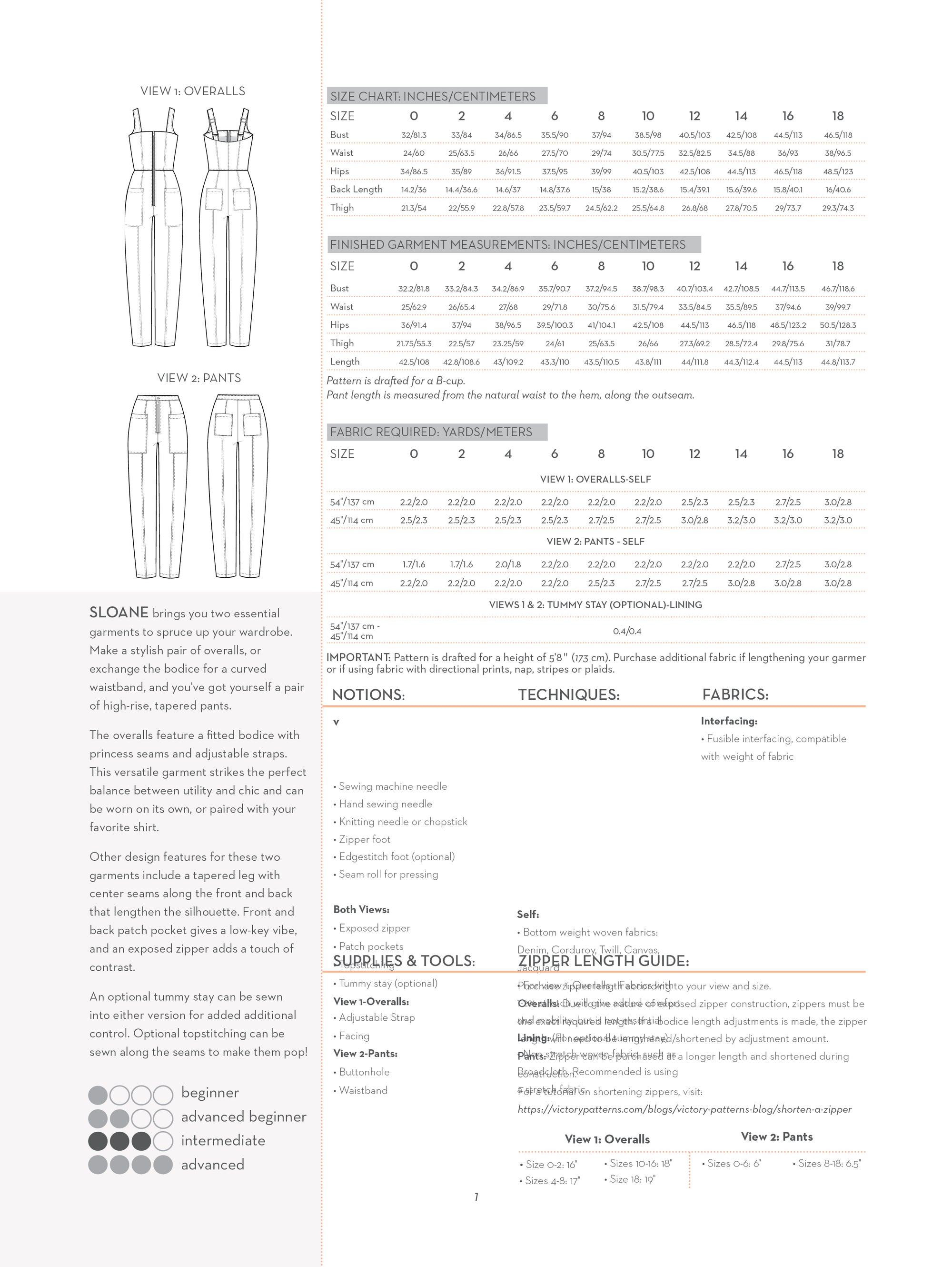Sloane Overalls & Pants - PDF - Victory Patterns